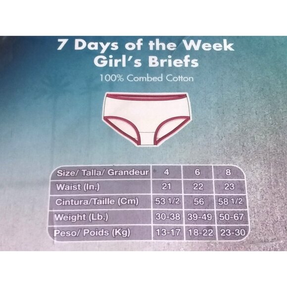 Disney Encanto Size 4 Girls Underwear Set 7 Days Of The Week Briefs 100% Cotton - Picture 5 of 6